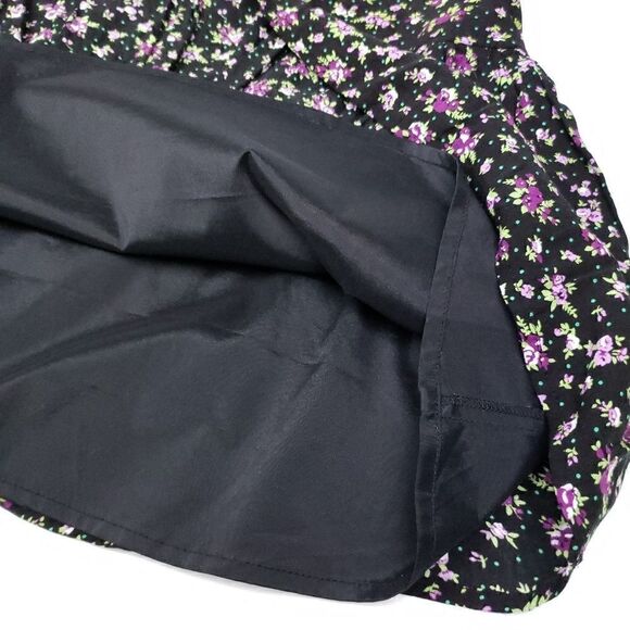Bebe black floral layered ruffled mini skirt Small - Picture 6 of 7